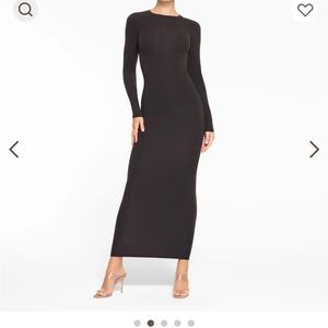 SKIMS long-sleeved, form fitting maxi dress